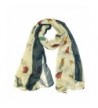 Wrapables Soft Viscose Bird Print Multi-Style Scarf Wrap Shawl Sarong - Cream - CJ11ATX8Y6B