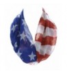 Women's Thin and Soft Star Spangled Banner Infinity Scarf Red White & Blue - C611YUAR85H