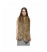 Dikoaina Women's Men's Extra Large Faux Fox Raccoon Fur Scarf Collar Stole Shawl - Tan - CB18497YYA9