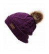 ANGELA & WILLIAM Trendy Winter Warm Soft Beanie Cable Knitted Hat Cap For Women - Purple - CL12MAVNPXR