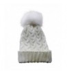 Binmer(TM) Fashion Women Winter Crochet Hat Fur Knitted Wool Beanie Warm Cap - White - CN12MZFE36Q