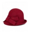 Dantiya Womens Wool Felt Bucket Hats With Belt - Wine Red - C112KLNSO2N