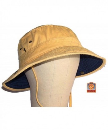 Dorfman Pacific Mens Twill Bucket Hat - Yellow/Navy - CU11646FZID