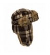 RPI Buffalo Plaid Winter Trooper Hat and Flip Finger Glove Gift Set - Brown & Tan - C0185ORE9WZ