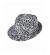 Exotic Leopard Pattern Fedora Hat - Black & White - C811DP71CR7