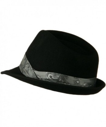 Wool Felt Fedora Satin Band in Men's Fedoras