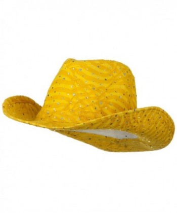 Glitter Cowboy Hat - Yellow - CX116S2XPL7