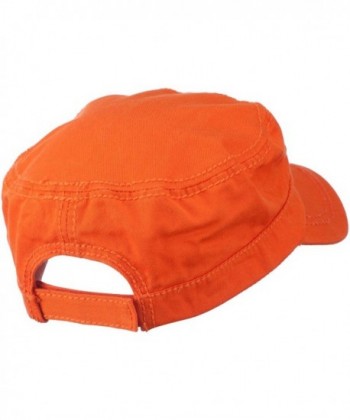 Colorful Washed Military Cap Orange