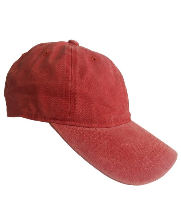 Low Profile Baseball Cap Men Women Plain Washed Cotton Adjustable Cap (10+ Colors) - Orange - CC184E3AMIU