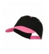 6 Panel Light Weight Two Tone Brushed Cotton Twill Cap - Black Neon Pink - CV11M6K0R9N