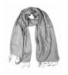 Peach Couture Princess Shimmer Scarf Pashmina Shawl with Fringes - Grey - CN186OOCH7Y