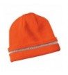 CornerStone Men's Enhanced Visibility Beanie - Safety Orange/ Reflective - CJ11QDRGLFT