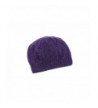 Invisible World Women's 100% Alpaca Wool Hand Knit Cabled Beanie Hat Dark Purple - C212KY2VR43