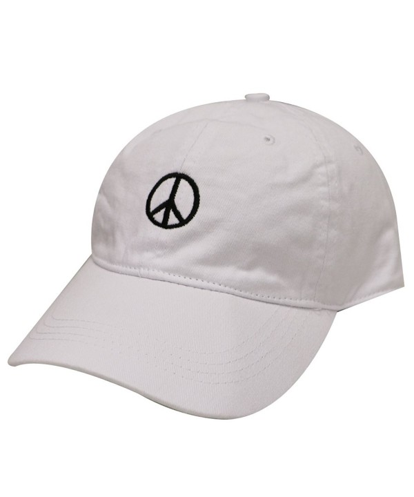 City Hunter C104 Peace Sign Cotton Baseball Dad Cap 16 Colors - White - CH17Z2DT67N