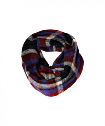 Cozy Evening Plaid Tartan Infinity Scarf Funky Monkey Fashion Warm Cozy Scarves - C21874YE7ET