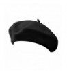 Classic French Artist 100% Wool Beret Hat Black - C011JFG9G7Z