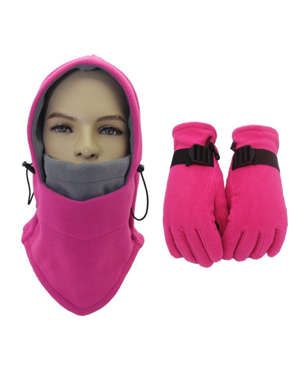 Leories Balaclava Face Ski Mask - Motorcycle Fleece Hood/Neck Warmers/Hat Mens Womens - S Pink Grey - C7187NUSOD0