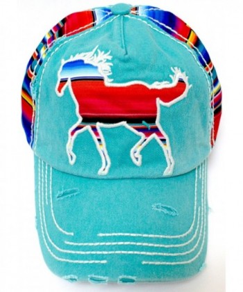 Turquoise Serape Colored Mustang Embroidery