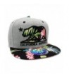 LAFSQ Embroidered California Republic Bear Hawaiian Flower Printed Snapback Hat - Grey/Black - CL180IKNY57