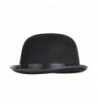 Gemvie Men Women Black Felt Bowler Derby Hat Magician Fancy Dress Hat - Black - CM12O6Z7YKU