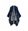 Bakerdani Women's Winter Wrap Blanket Poncho Cape Shawl Cardigans Sweater Coat - Blue - CA187IWRYKR
