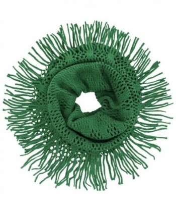 Green Open Infinity Scarf Fringe