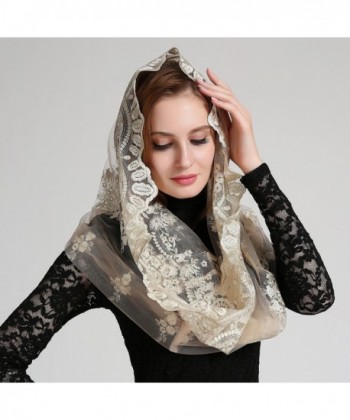 Extravagant Catholic Chapel Mantilla Champagne in Fashion Scarves