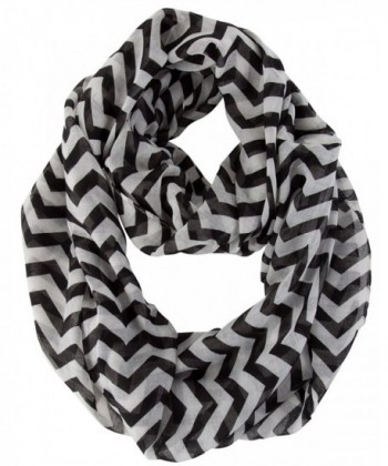 Chevron Infinity Loop Scarf - Black/White - CC11HHSSMJV