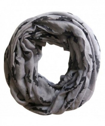 Halloween Bat Print Infinity Loop Scarf Lightweight Wrap - Gray - CI184XR39LD