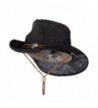 Fashion Straw Cowboy Hat with Chin Cord - Black W34S38F - C211E8U3LRJ