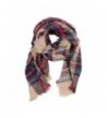 Women's plaid blanket scarf Winter Fashion Soft Warm Oversized Wrap Shawl - 01-brown Red - CM1887NTI5X