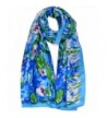 ELEGNA Women 100% Silk Art Collection Scarves Long Shawl Hand Rolled Edge - G-claude Monet's Water Lilies - CR11BEIINZN