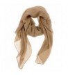 Ribbed Texture Ruched Pleated Glitter Accented Long Scarf Wrap - Khaki - CI12NT7Y0AN