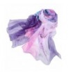 Towallmark 64.5x19.6" Women Lightweight Floral Long Stole Chiffon Scarves - Purple - CU11R5KD1YH