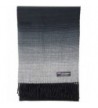 2 PLY 100% Cashmere Scarf Elegant Collection Made in Scotland Wool Solid Plaid - Black White Fade - CO188AERAIX