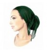 ShariRose Soft Lightweight Pre-Tied Head-Scarf tichel Weightless Collection! - Forest Green Gold Long - CY180UR3NIS