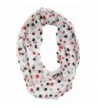 Amtal Women Red Black White Polka Dot Chiffon Soft Casual Infinity Scarf - CW11F7SLUDN