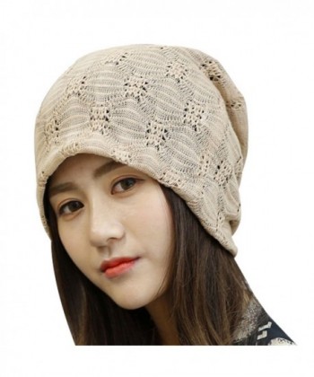 Kafeimali Womens Slouch Large Big Beanie Baggy Hat Knit Warm Winte Soft Cap - Khaki - C21868MLCOM