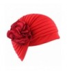 potato001 Women Islamic Muslim Flower Turban Hat Chemo Cap Hair Loss Scarf Headwear - Red - C718799RIL3