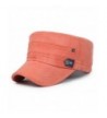 ChezAbbey Solid Brim Flat Top Cap Army Cadet Classical Style Military Hat Peaked Cap - Orange - CW17YHI2LKL