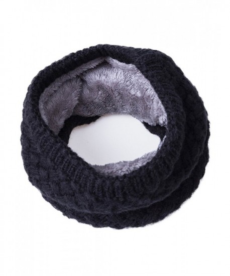 EVRFELAN Winter Infinity Scarf knit Kids Neck Warmer Chunky Soft Thick Circle Loop Scarves - Knit Black - CK18548A8XO