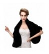 SK Studio Women's Wedding Fur Wraps and Shawls for Women Bridal Fur Stole - Black - C612NB4TT3A