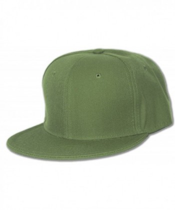 Blank Flat Bill Baseball Hat - Olive - CV112BY30XT