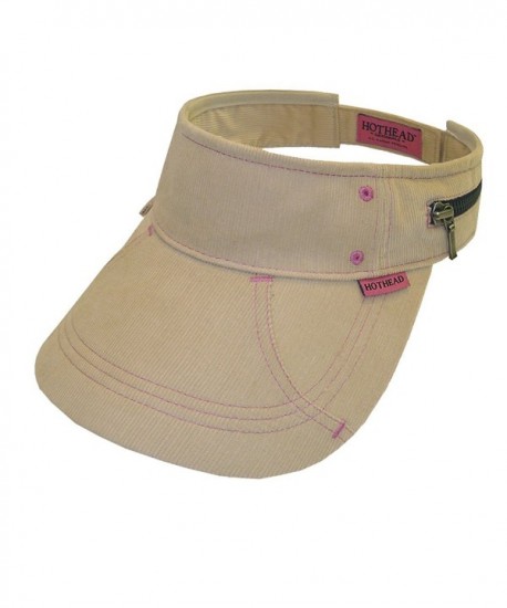 Hothead Wide Brim Sun Visor Hat in Khaki Corduroy - CN11D0VUS55