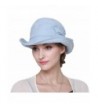 Connectyle Women's Shapable Medium Brim Cotton Bucket Sun Hat With Bowknot Hat - Blue - CI17YH5T75Q