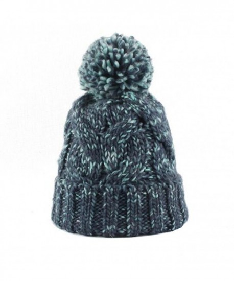 Happyjiu Women Warm Winter Knit Ski Beanie Skull Slouchy Cap Hat - Dark Green - CQ188OC78WO