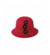 Dantiya Womens Flower Sun Hat Wool Felt Bucket Hat - Red - C912NBZDMWR