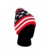 ACE USA Beanie Pom Pom Winter Knit Hat Cap American Flag - Star/Red/Navy - CN12O0L6I33