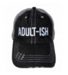 White Stitch Embroidered Adult-Ish Distressed Look Grey Trucker Cap - CN17Y2CU9DO