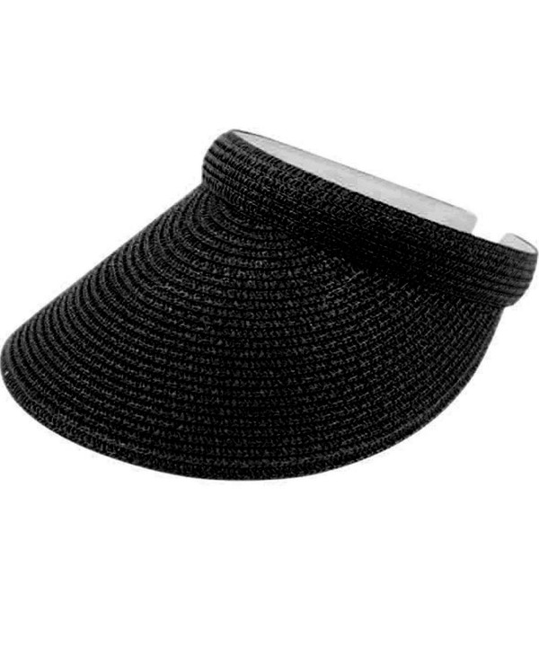 Women's Sewn Braid Visor - Black - C3183NQE2DI